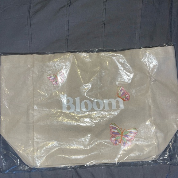 BLOOM Handbags - Bloom Cream Tote Bag with Butterfly Accents